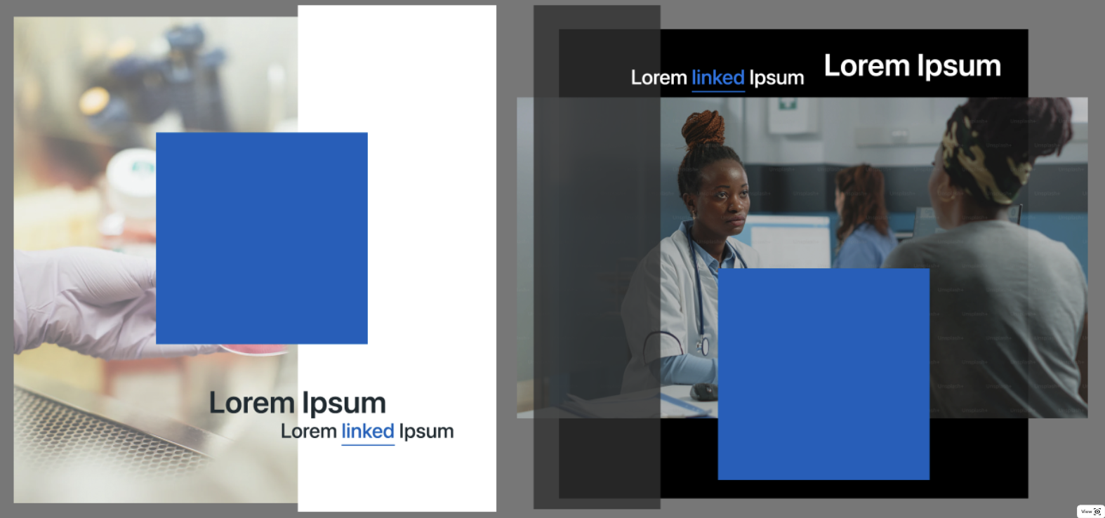 Example exploring blue + image perception on dark vs light modes