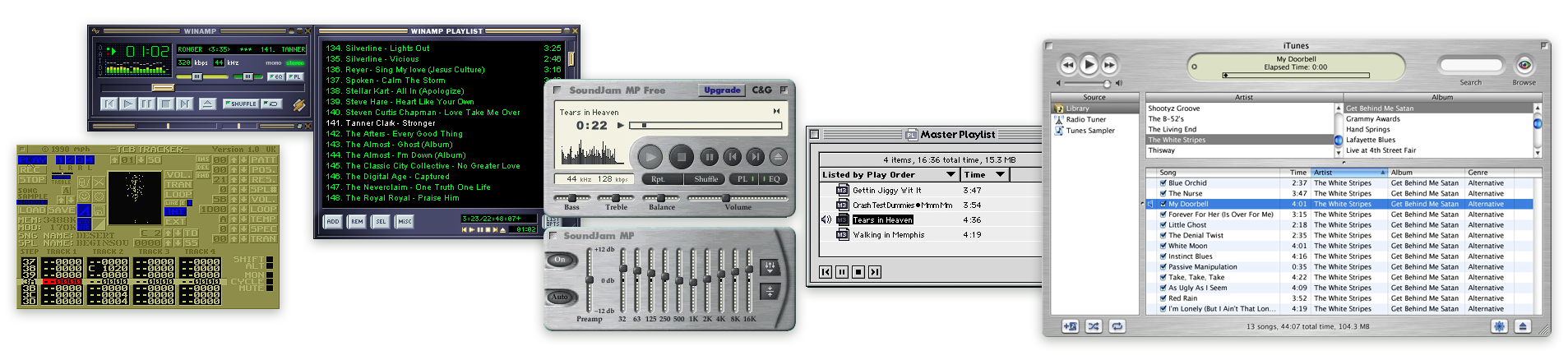Software music players, from MOD Trackers to iTunes